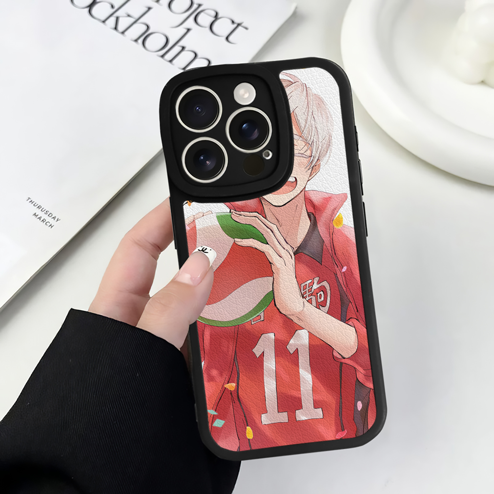 （画像用） ハイキュー!! Haikyu!! 【iPhone 16シリーズ対応】シリコンスマホケース（レザー調） 材質：シリコン